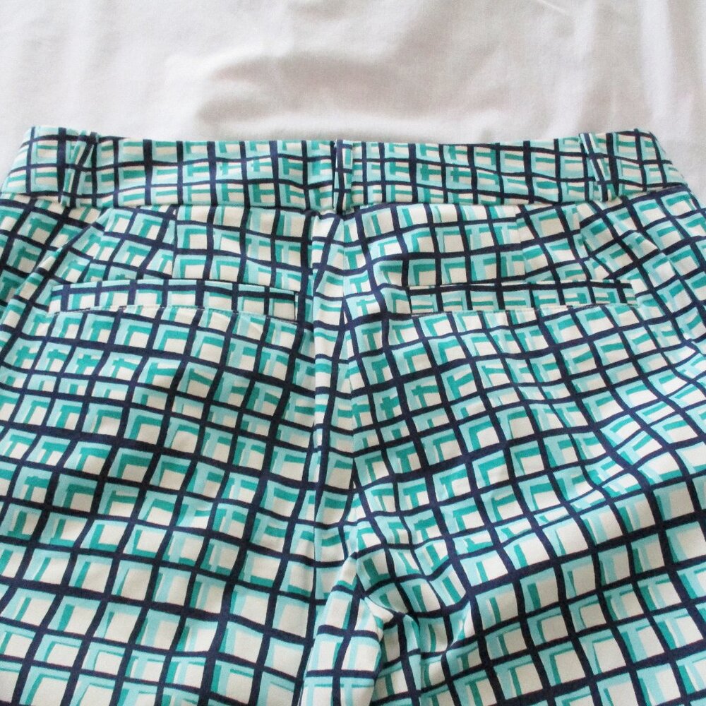 Kate Spade Teal Abstract Block Pattern Mindy Pants - image 5